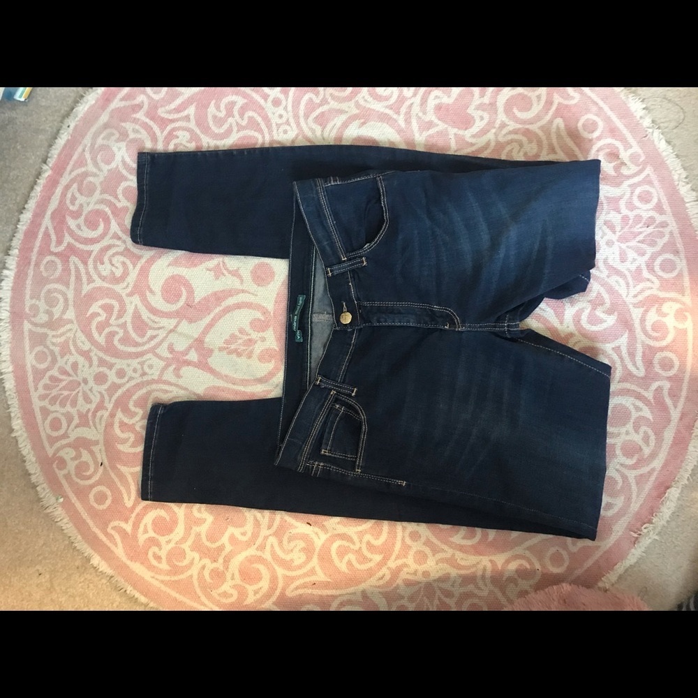 Vitamina dark denim jeans with gold details